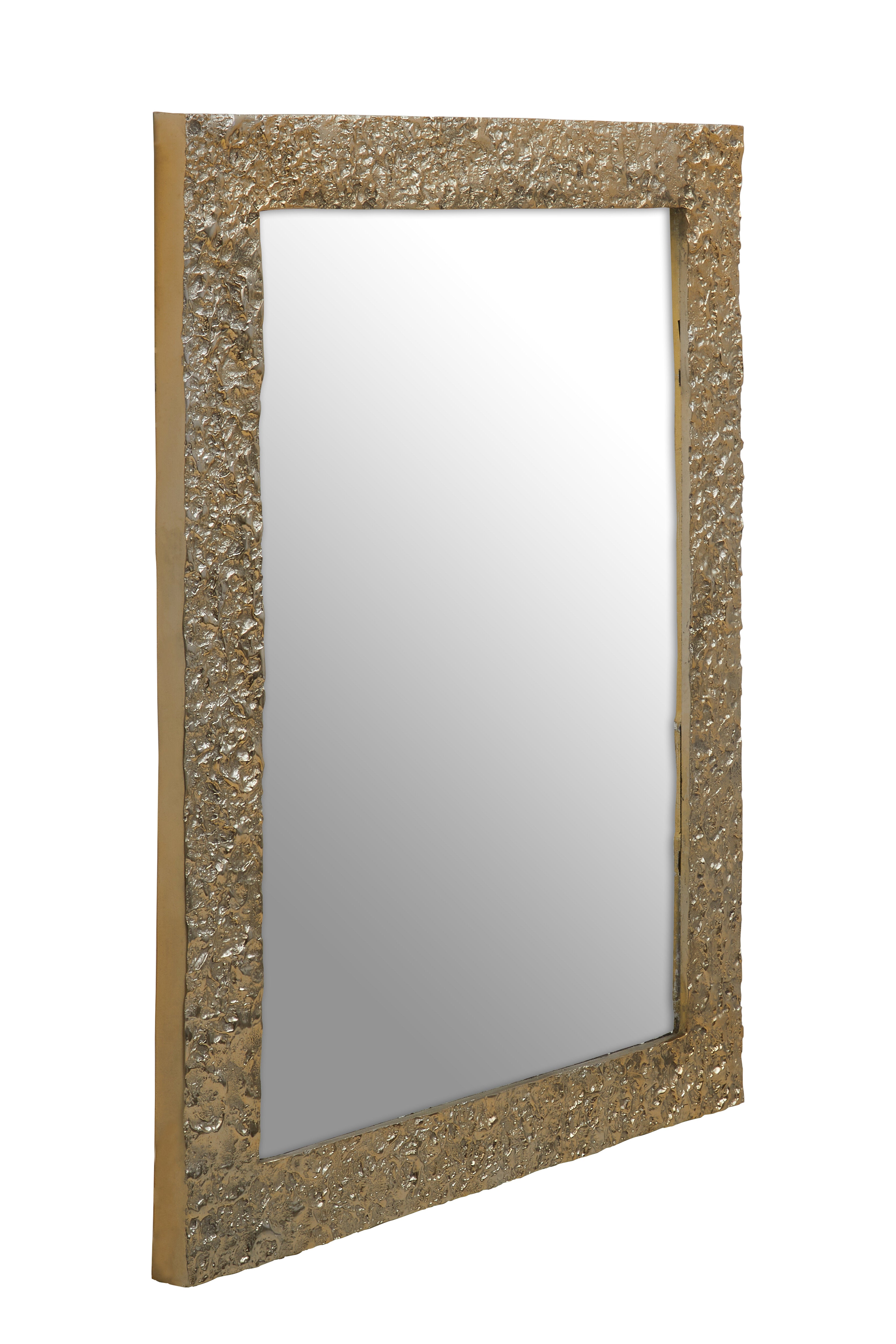 Koby Textured Gold Rectangular Wall Mirror